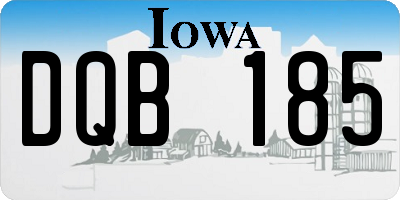 IA license plate DQB185