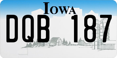 IA license plate DQB187
