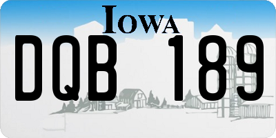 IA license plate DQB189