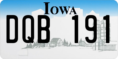 IA license plate DQB191