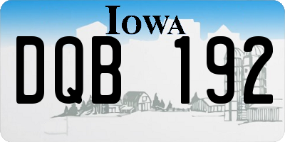 IA license plate DQB192