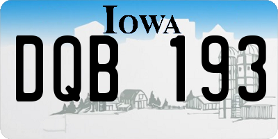 IA license plate DQB193
