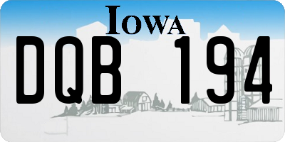 IA license plate DQB194