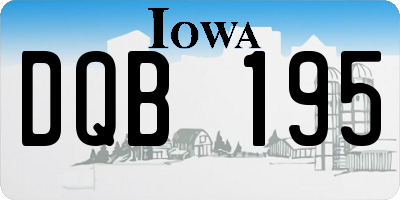 IA license plate DQB195