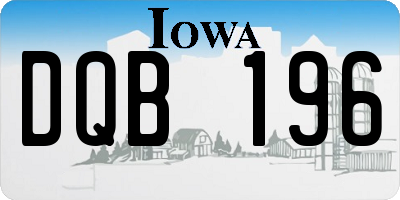 IA license plate DQB196