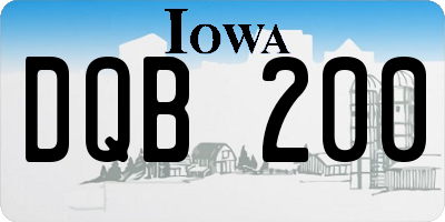 IA license plate DQB200