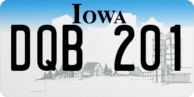 IA license plate DQB201