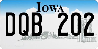 IA license plate DQB202