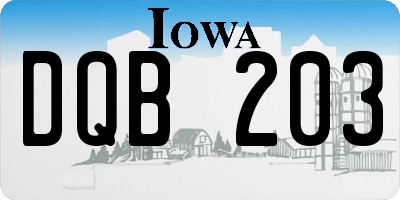 IA license plate DQB203