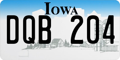 IA license plate DQB204
