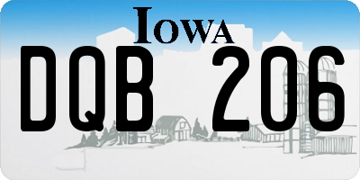IA license plate DQB206
