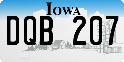 IA license plate DQB207