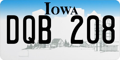 IA license plate DQB208