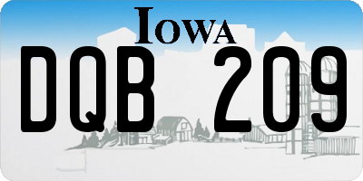 IA license plate DQB209