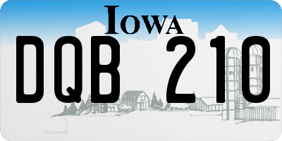 IA license plate DQB210