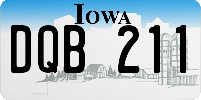 IA license plate DQB211