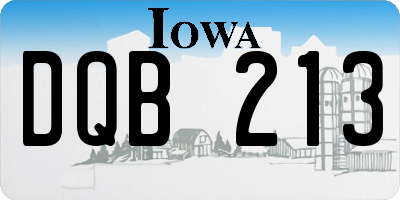IA license plate DQB213