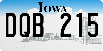 IA license plate DQB215