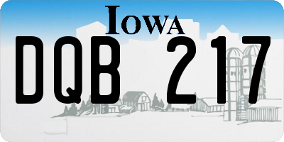 IA license plate DQB217