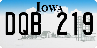 IA license plate DQB219