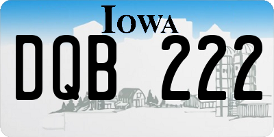 IA license plate DQB222