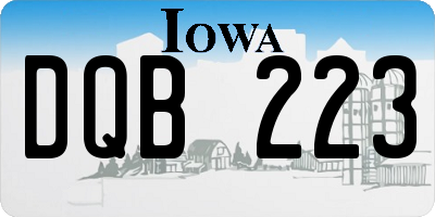 IA license plate DQB223