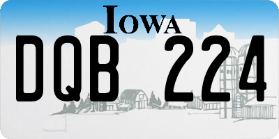 IA license plate DQB224