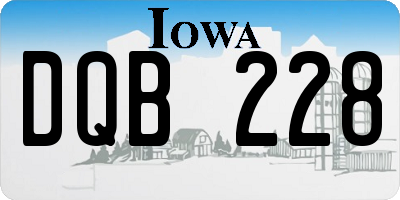 IA license plate DQB228