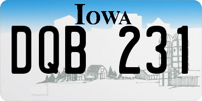 IA license plate DQB231