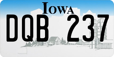 IA license plate DQB237