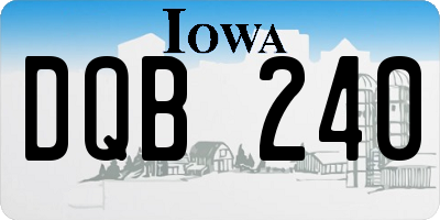 IA license plate DQB240