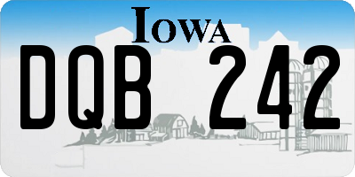 IA license plate DQB242