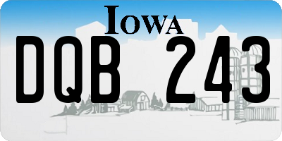 IA license plate DQB243
