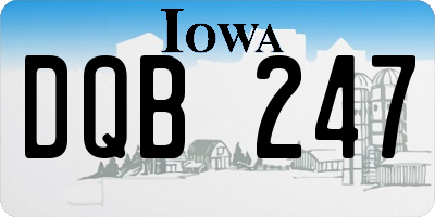 IA license plate DQB247