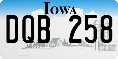 IA license plate DQB258