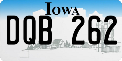 IA license plate DQB262