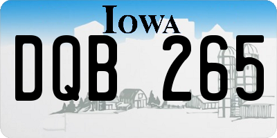IA license plate DQB265