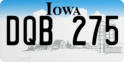 IA license plate DQB275