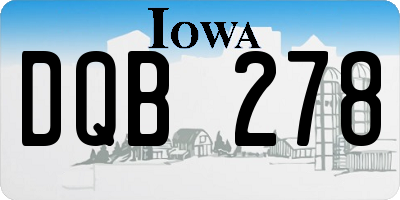 IA license plate DQB278