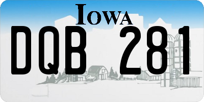 IA license plate DQB281