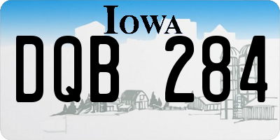 IA license plate DQB284