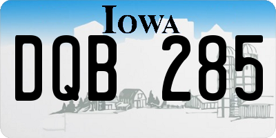 IA license plate DQB285