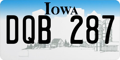 IA license plate DQB287