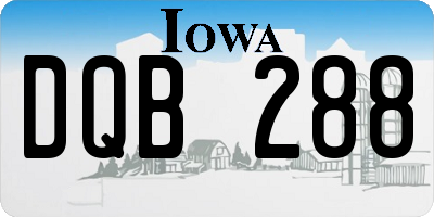 IA license plate DQB288