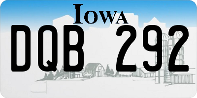 IA license plate DQB292