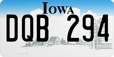 IA license plate DQB294