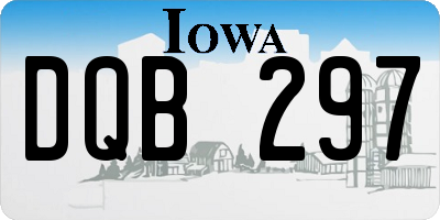 IA license plate DQB297