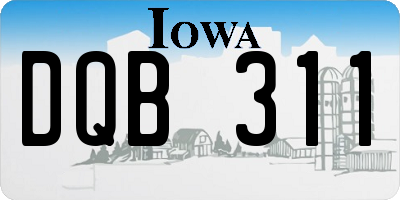IA license plate DQB311