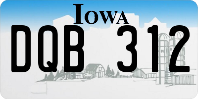 IA license plate DQB312