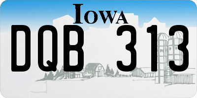 IA license plate DQB313